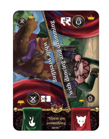 I might have gone too far with icons on my card game Fool of the Feast